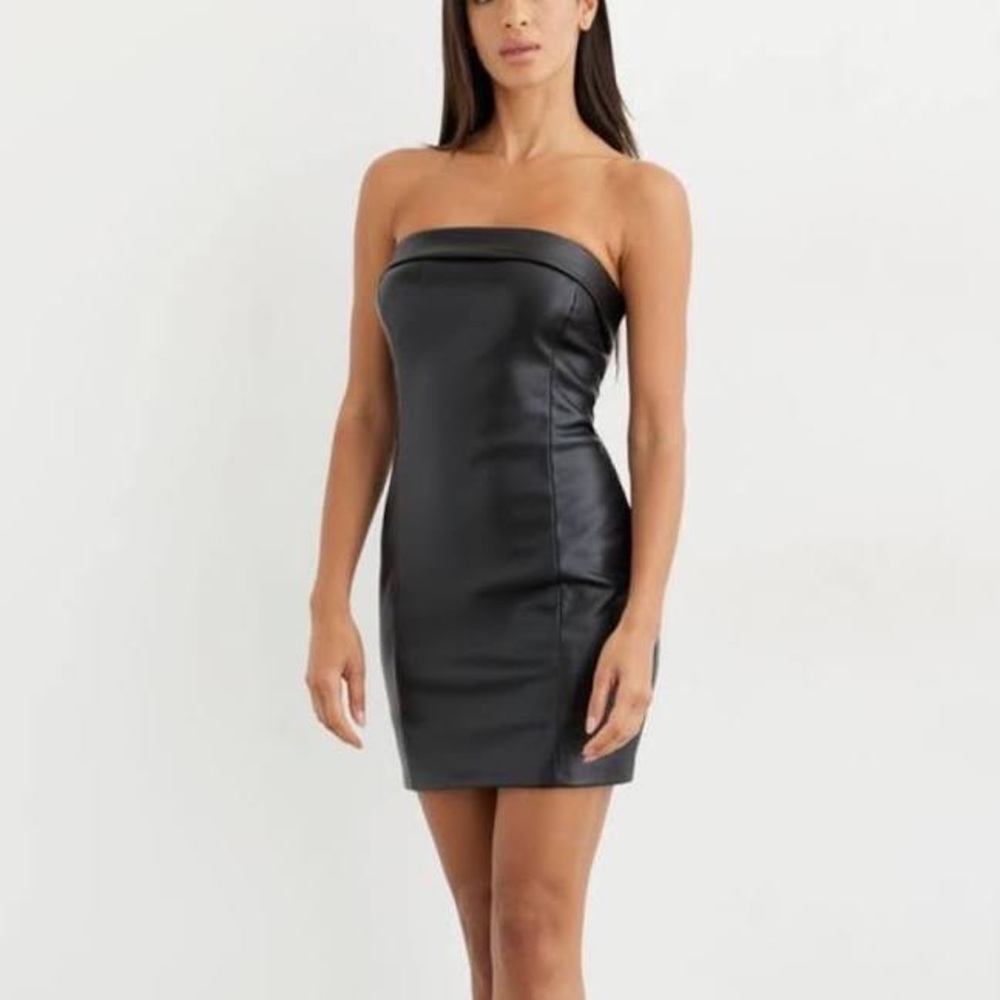 Black Dynamite Michelle Faux Leather Mini Dress